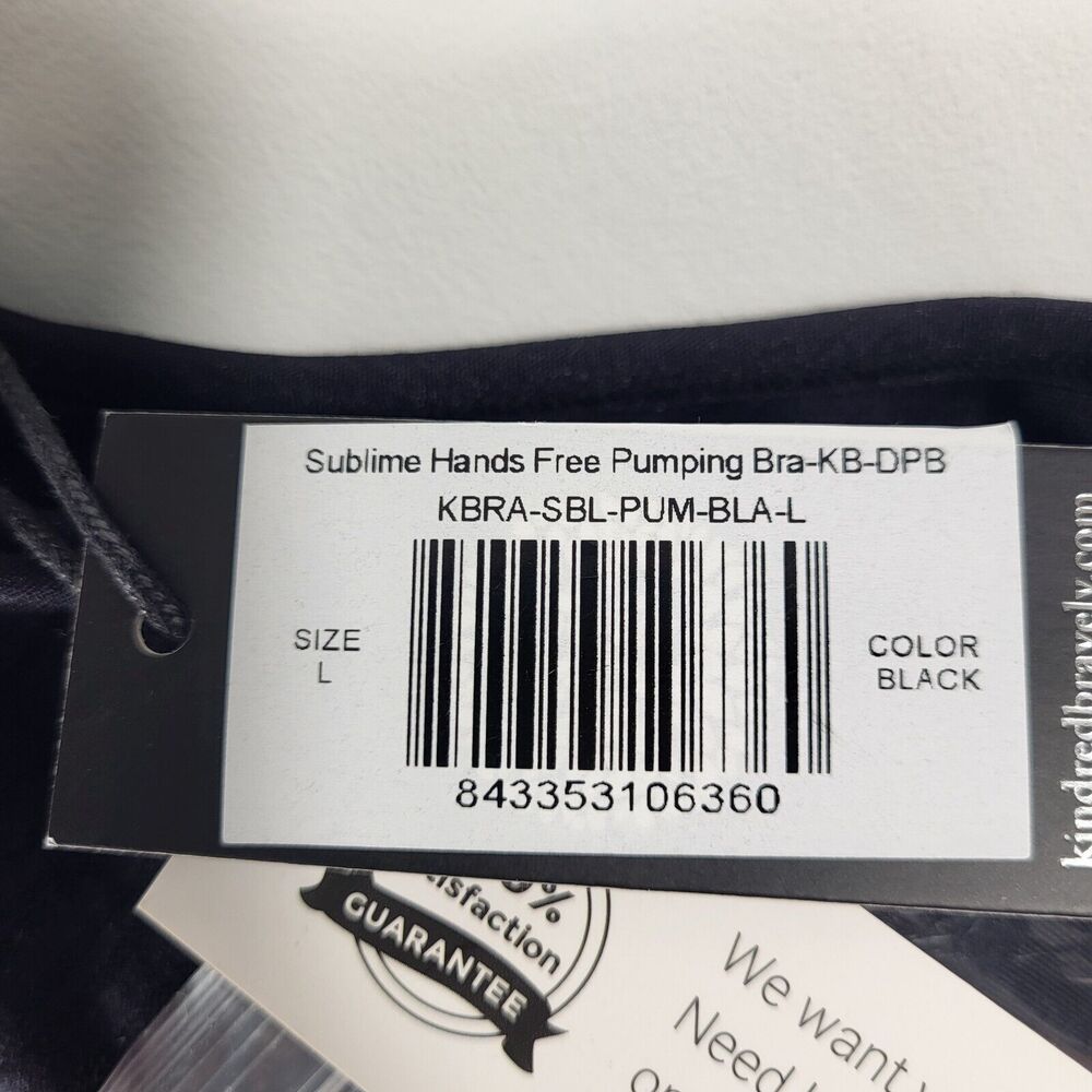 Kindred Bravely Women's Sublime Hands-Free Pumping & Nursing Bra Sz L Black - Picture 4 of 5